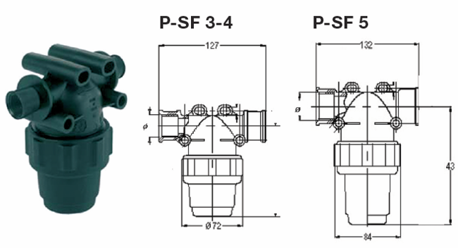 P-SF3:4:5 Plastic Line Filter